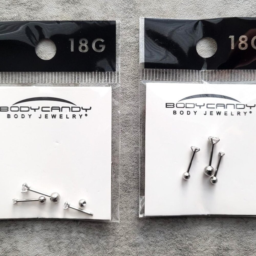 6 Cubic Zirconia Earrings (2 Sets of 3)